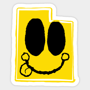 Utah Happy Face with tongue sticking out Sticker